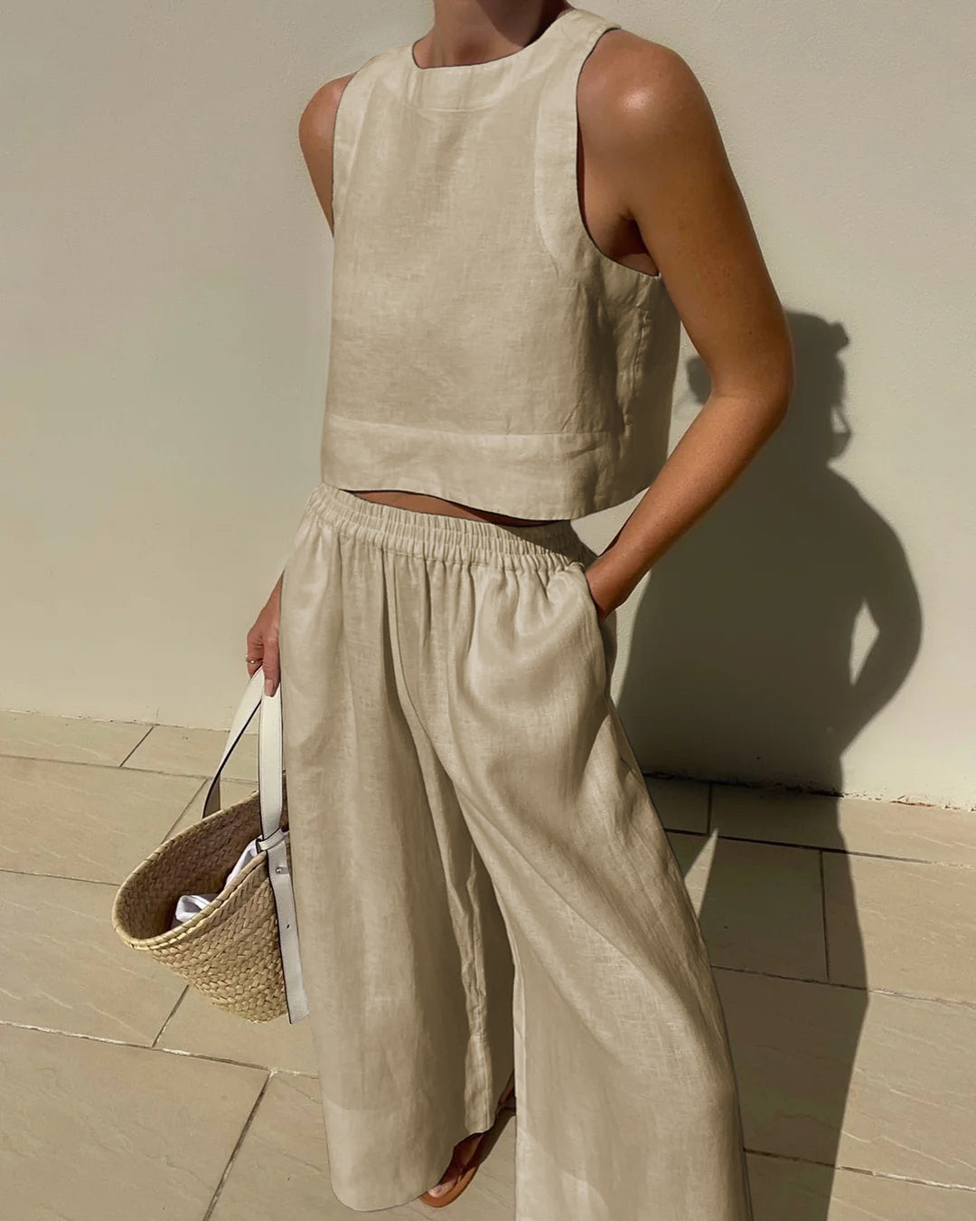 Image of Destiny | Women's Cropped Sleeveless Two-Piece Set
