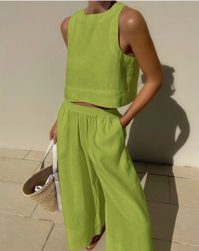 Image of Destiny | Women's Cropped Sleeveless Two-Piece Set