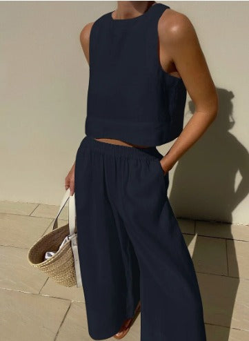 Image of Destiny | Women's Cropped Sleeveless Two-Piece Set