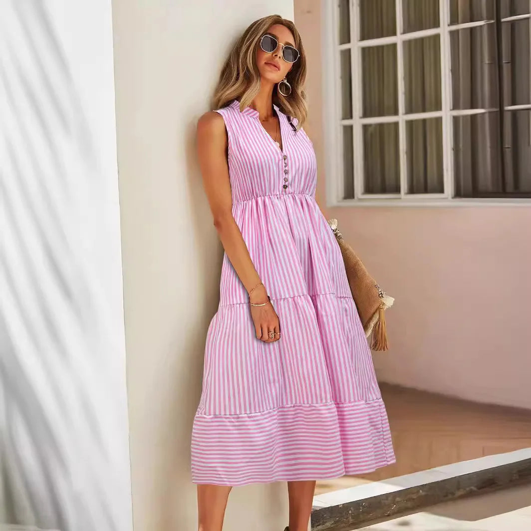 Image of Dianna | Women's Sleeveless A-Line Midi Dress