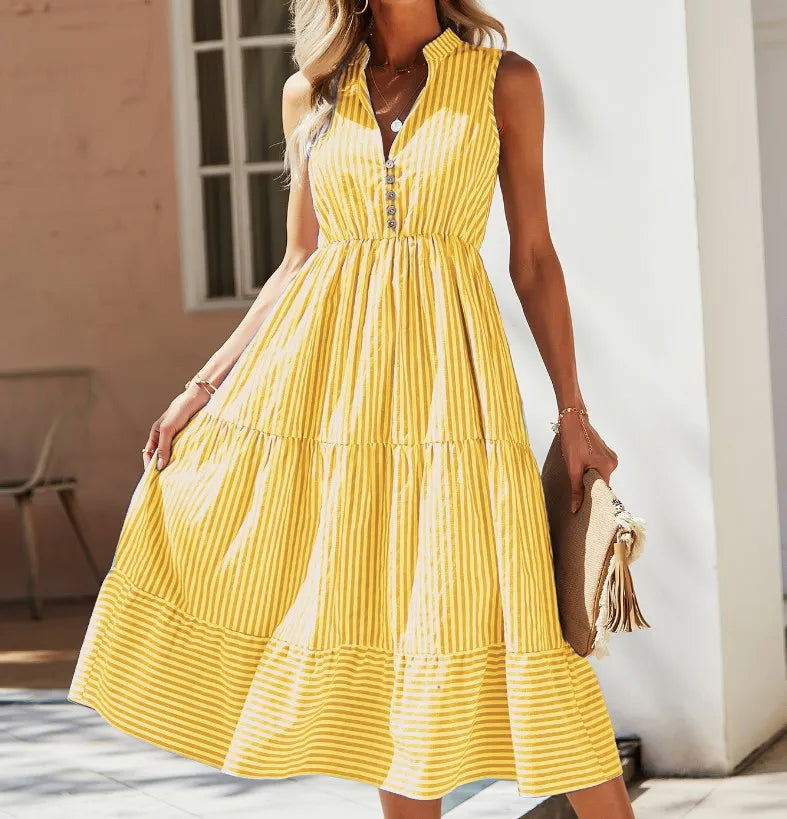 Image of Dianna | Women's Sleeveless A-Line Midi Dress