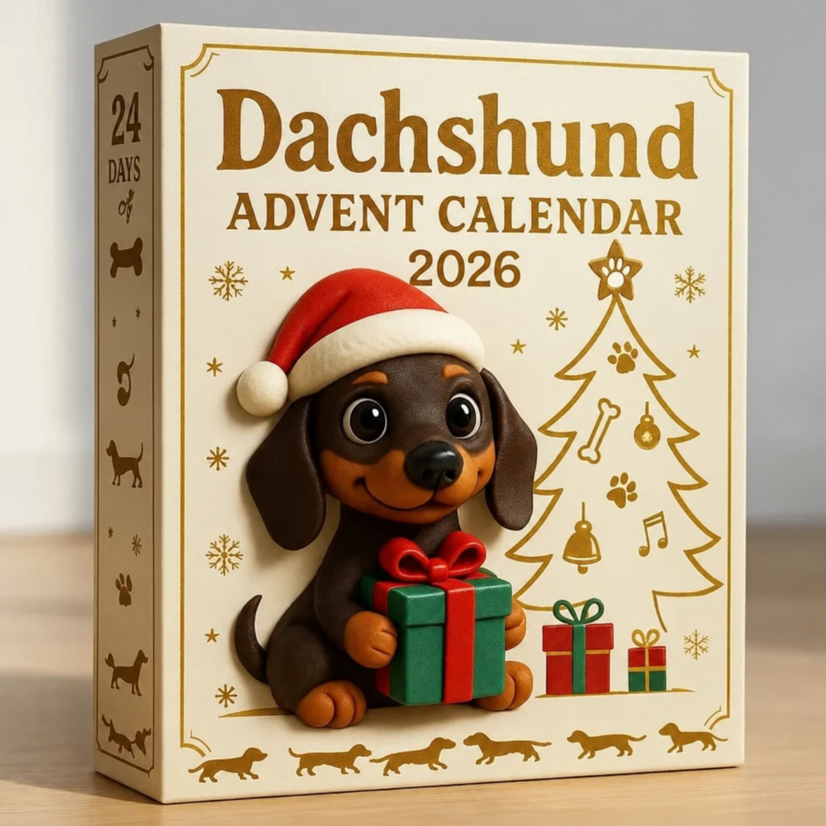 Dog Advent Calendar Christmas Gift Collectible Figurine Set