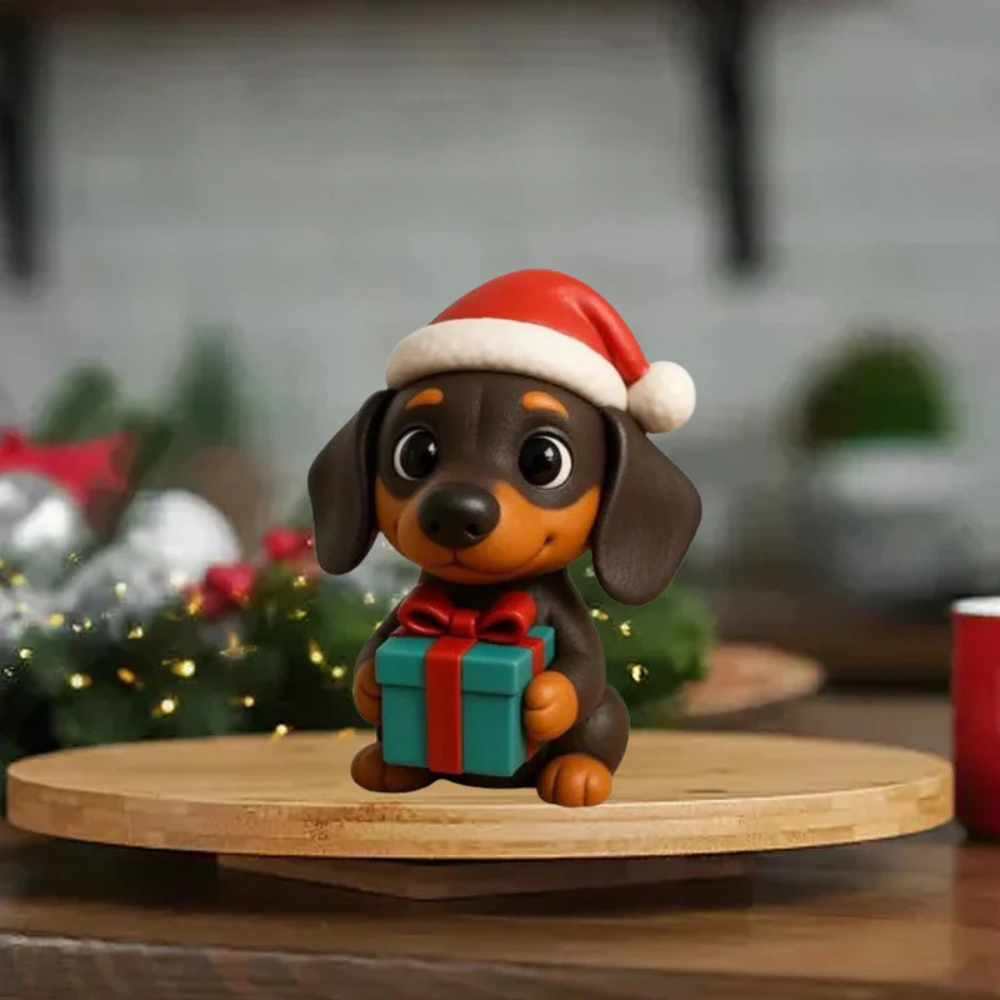 Dog Advent Calendar Christmas Gift Collectible Figurine Set