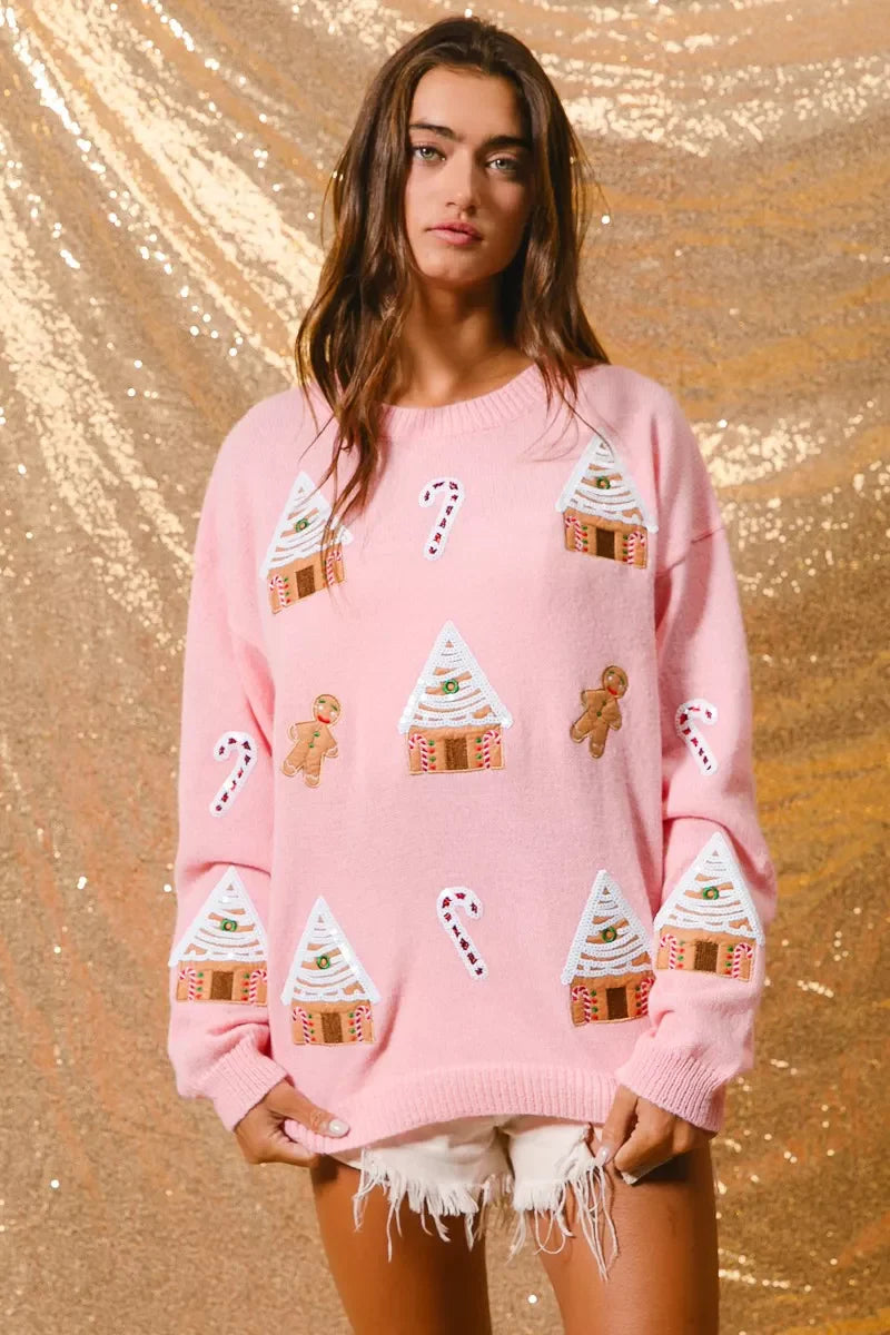 Image of Donna | Women's Novelty Christmas Crew Neck Sweater