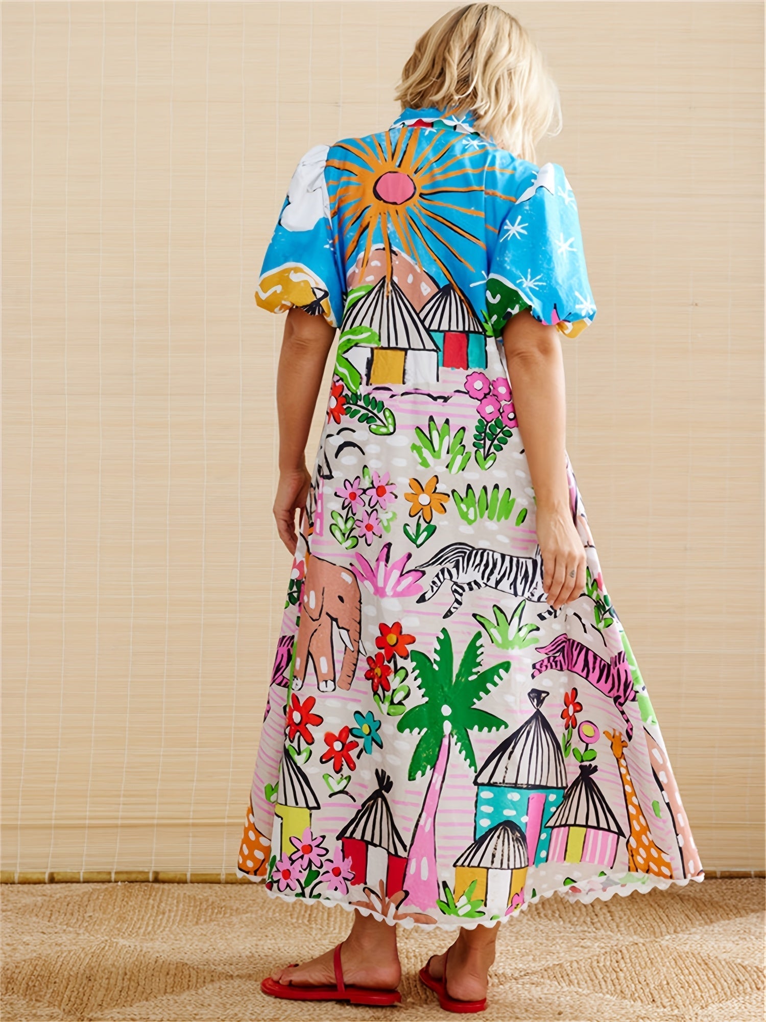 Image of Donna | Women's Short Sleeve A-Line Midi Dress