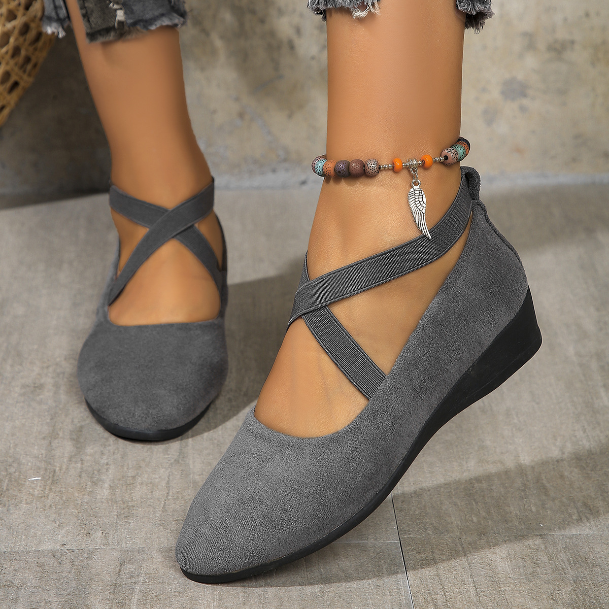 Image of Donna | Women's Wedge Heel Ankle Strap Shoes