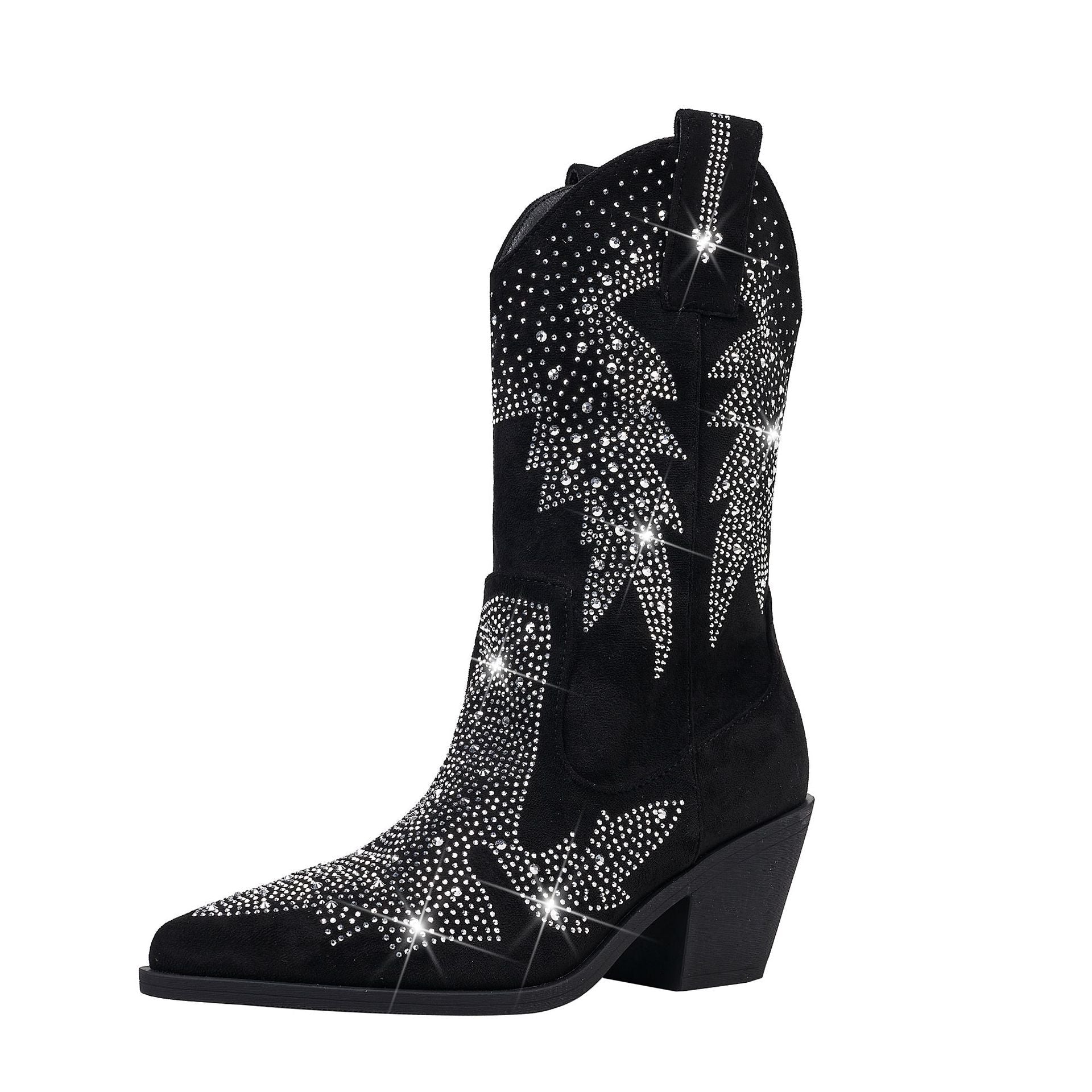 Image of Dorothy | Women's Embellished Mid Calf Pointed Toe Boots