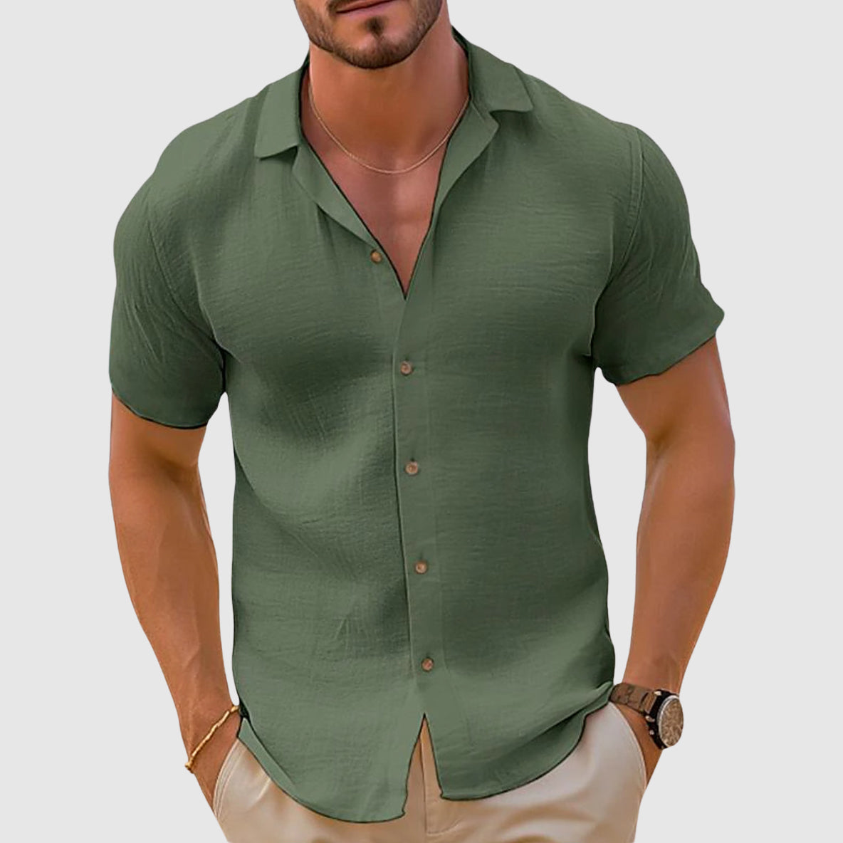 Image of Douglas | Men's Button-Down Casual Shirt