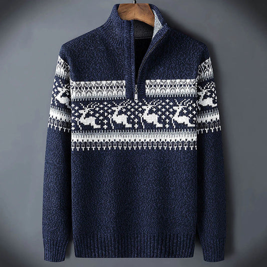 Douglas | Men's Quarter Zip Patterned Sweater - Image 2
