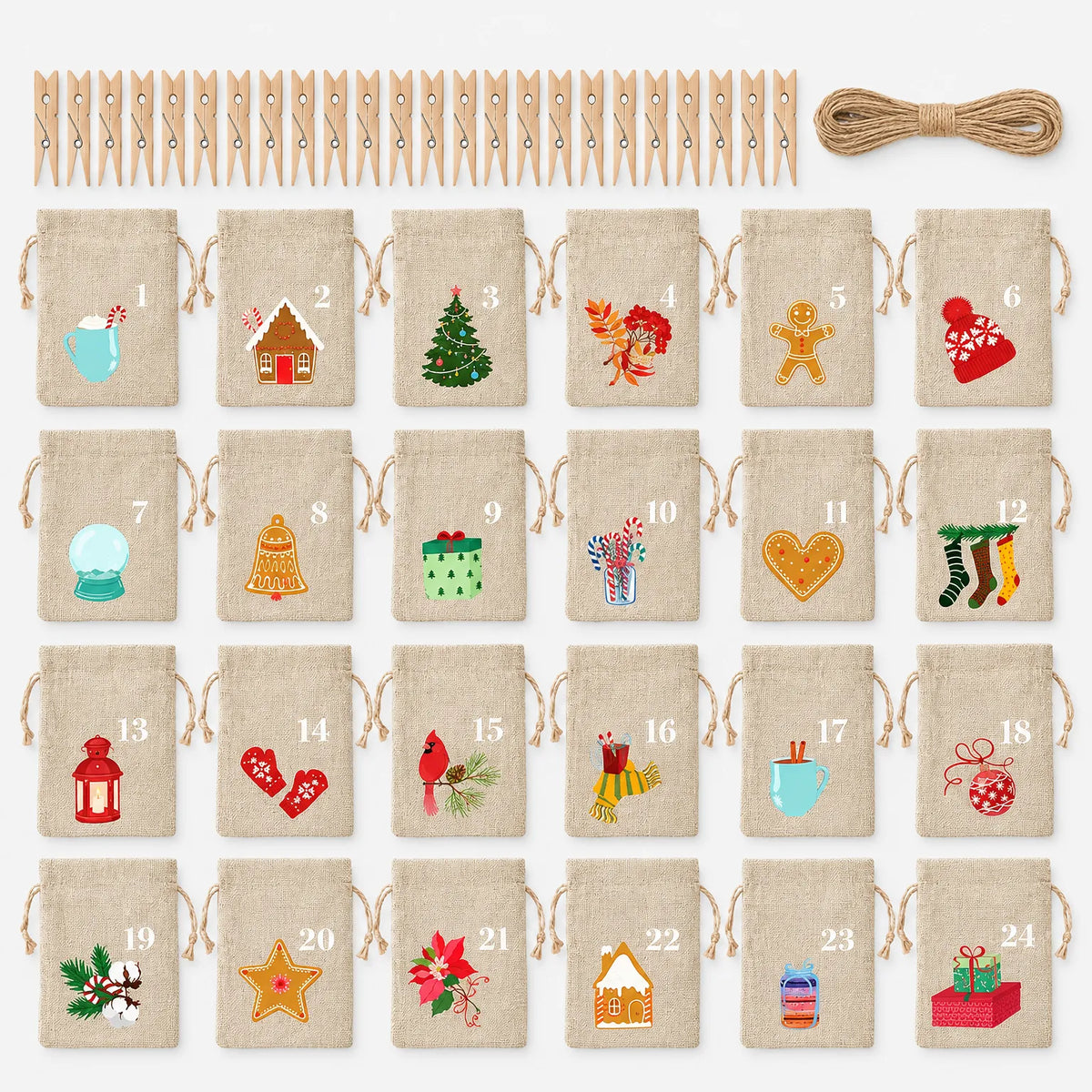 Drawstring Advent Bags