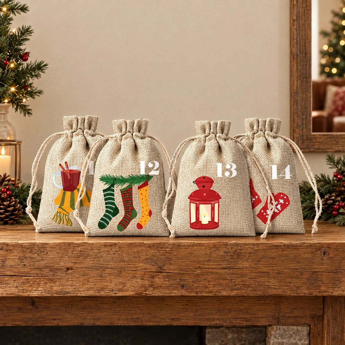 Drawstring Advent Bags
