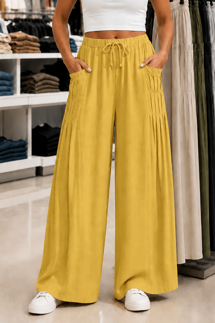 Drawstring Wide Leg Pants