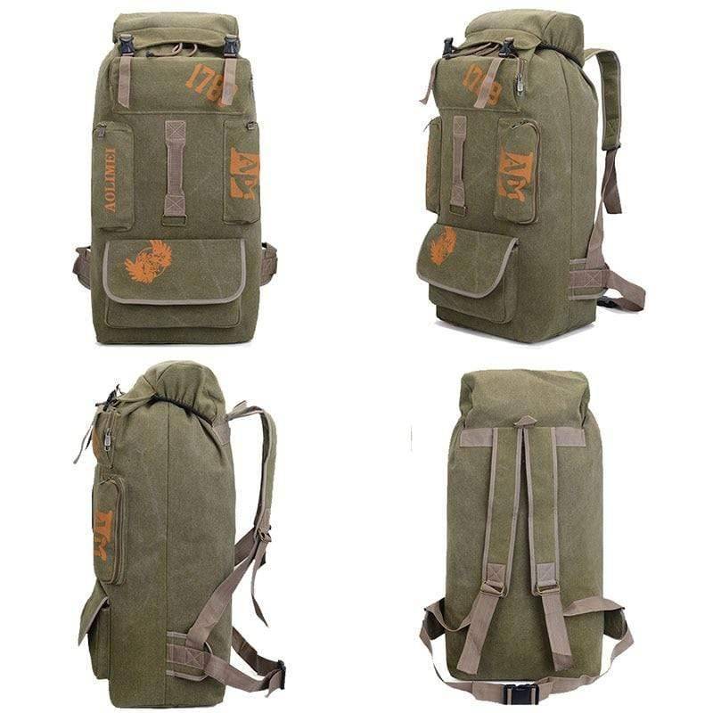 Durable 100L Canvas Camping & Hiking Rucksack Backpack