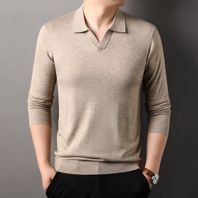 Image of Dwayne | Men's Long Sleeve V-Neck Polo Shirt