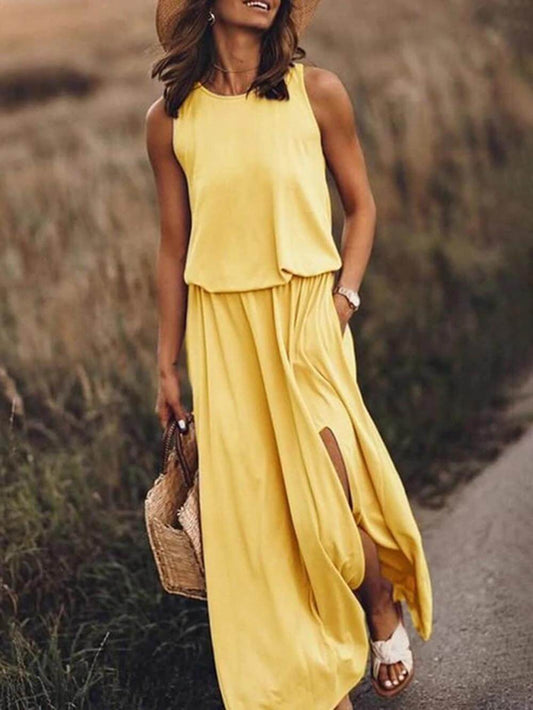 Image of Edith | Women's Sleeveless Casual Maxi Dress