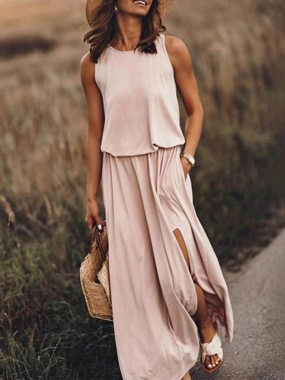 Image of Edith | Women's Sleeveless Casual Maxi Dress