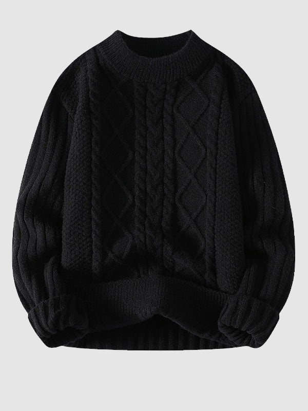 Image of Edmund | Men's Cable Knit Crew Neck Sweater