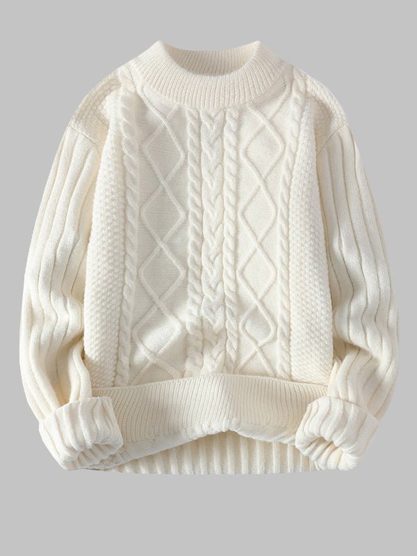 Image of Edmund | Men's Cable Knit Crew Neck Sweater