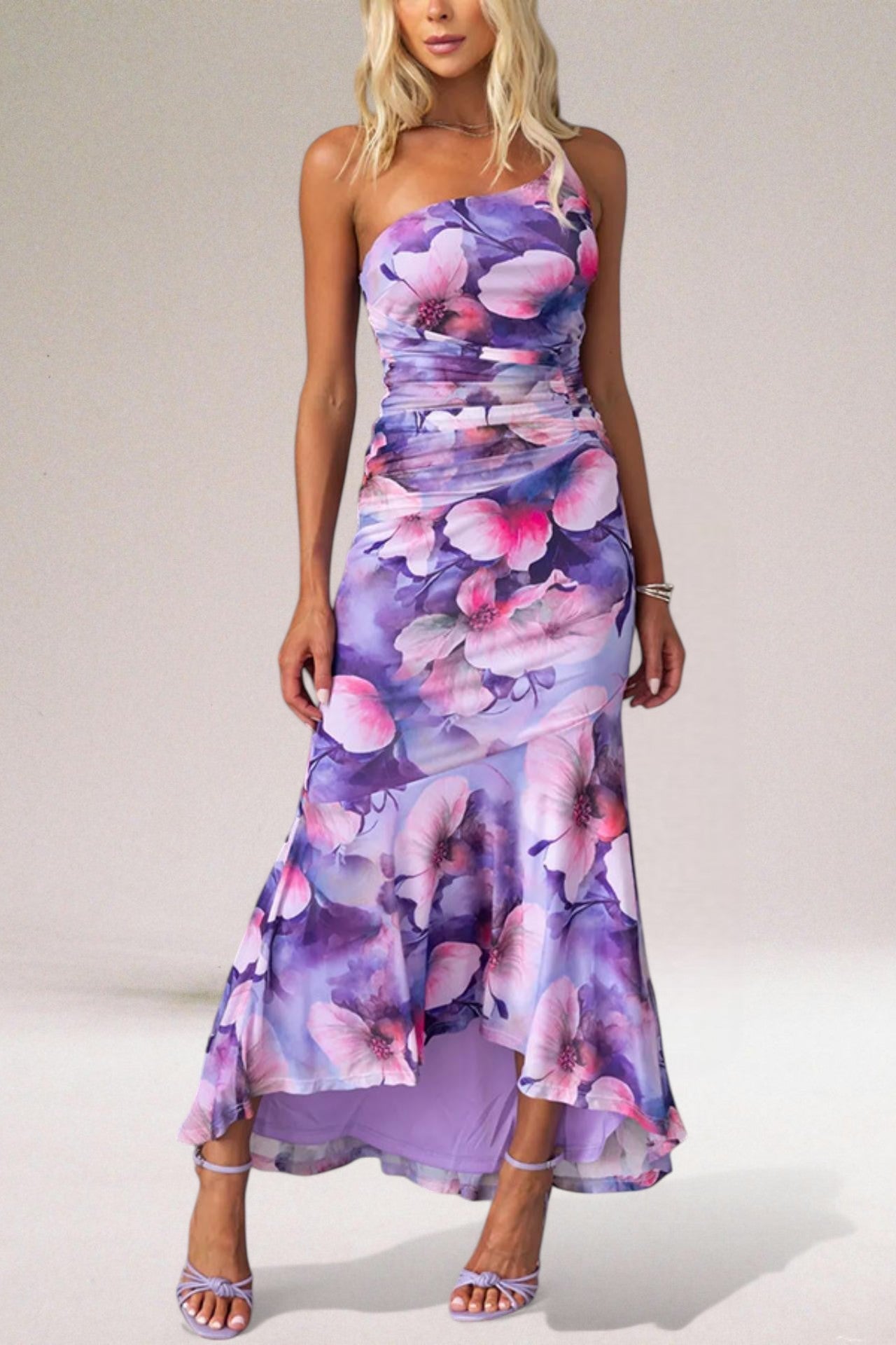 Image of Elaine | Women's One Shoulder Midi Dress