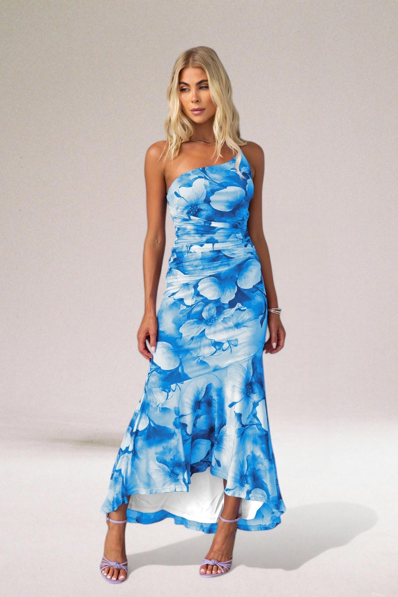 Image of Elaine | Women's One Shoulder Midi Dress