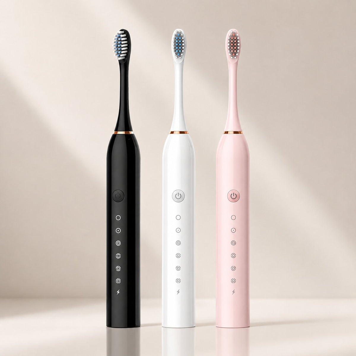 Electric Sonic Toothbrush with 5 Cleaning Modes, USB Rechargeable Battery, 50+ Days Battery Life, Quiet & Deep Cleaning, Includes 8 Replacement Heads