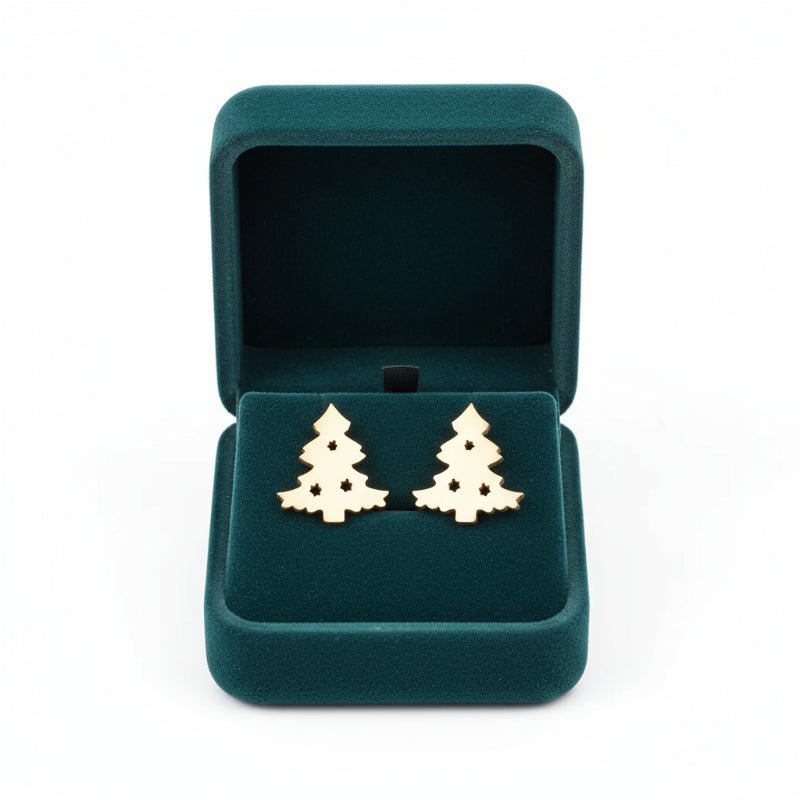 Elegant 925 Sterling Silver Christmas Stud Earrings with Sparkling Shine