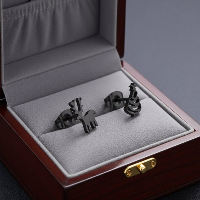 Elegant 925 Sterling Silver Christmas Stud Earrings with Sparkling Shine