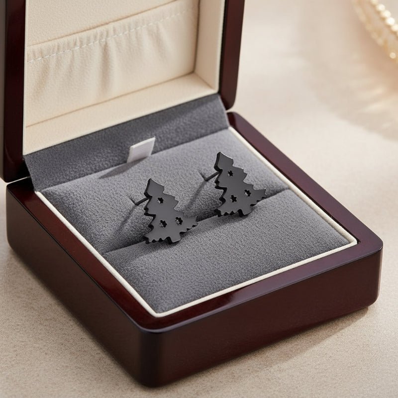 Elegant 925 Sterling Silver Christmas Stud Earrings with Sparkling Shine