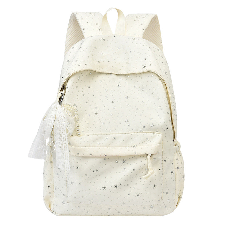 Elegant Backpack with Glittering Stars and Practical Compartments