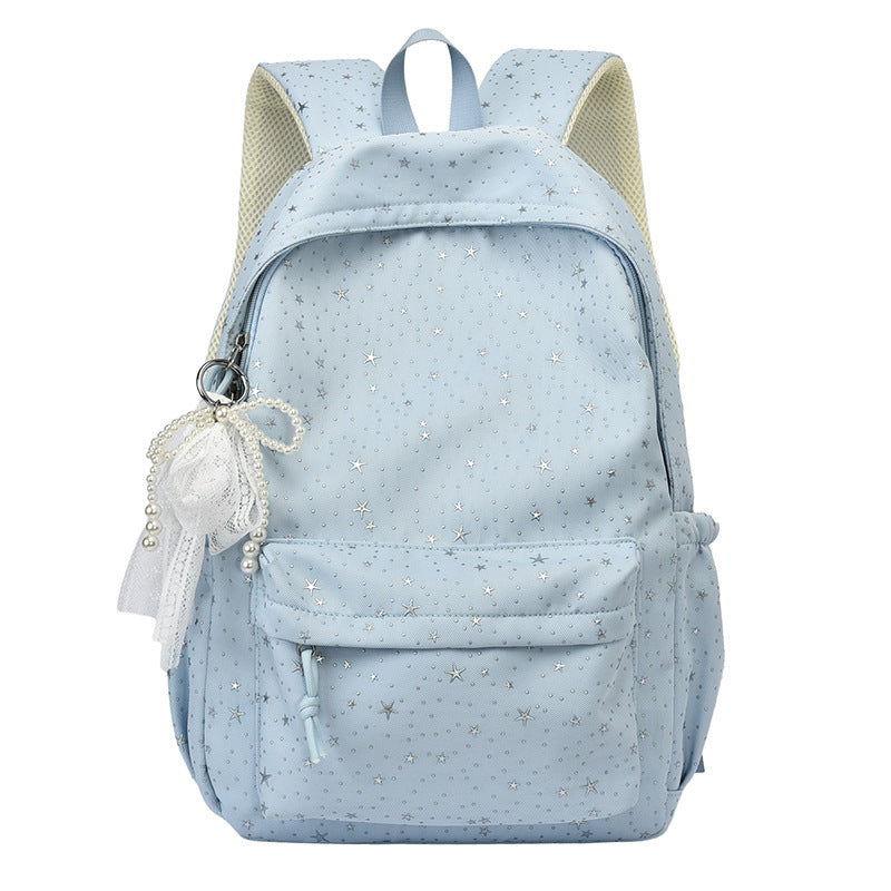 Elegant Backpack with Glittering Stars and Practical Compartments