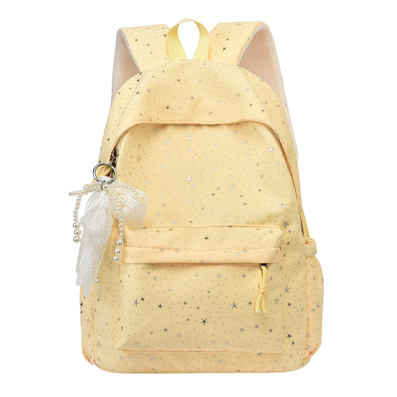 Elegant Backpack with Glittering Stars and Practical Compartments