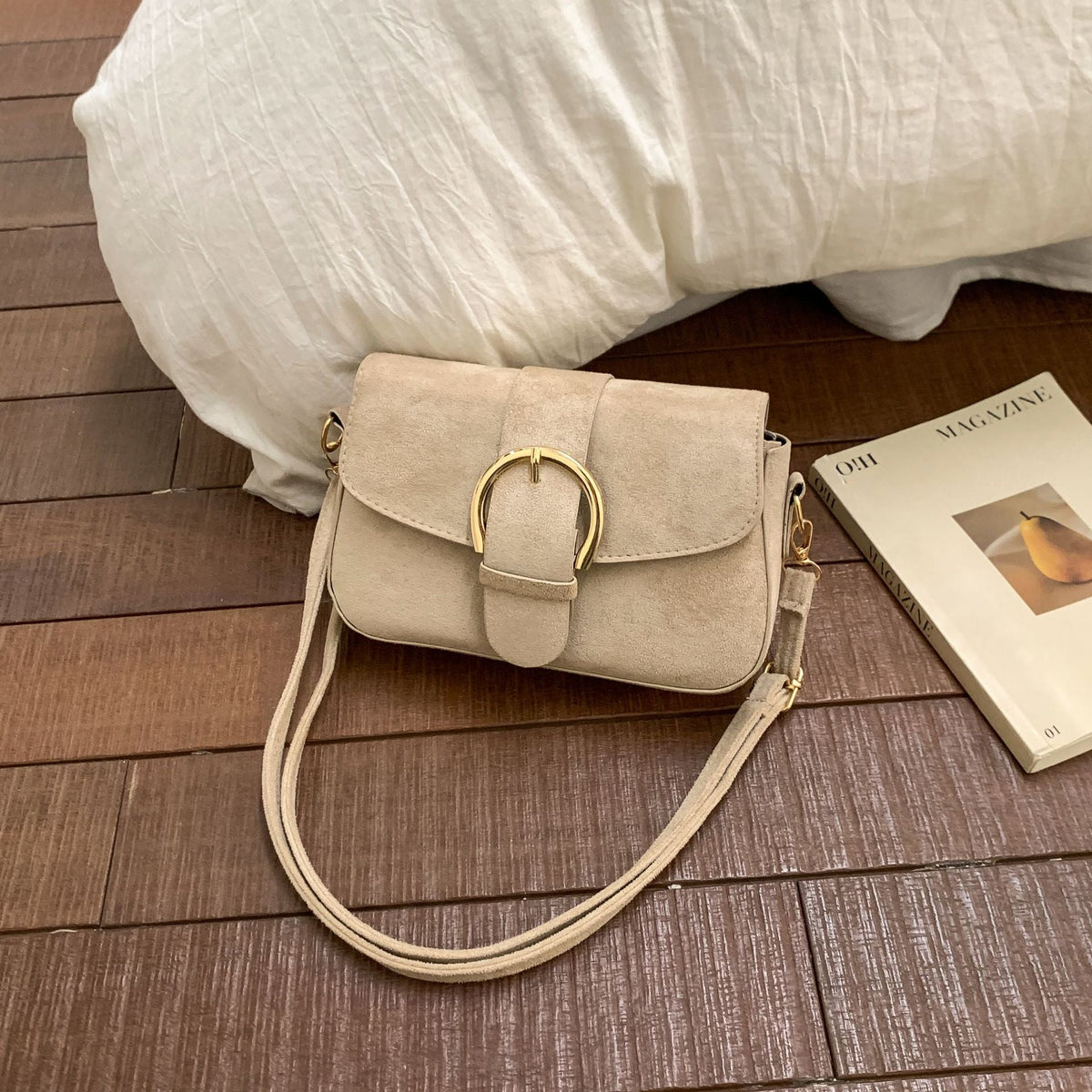Elegant Suede Crossbody Bag