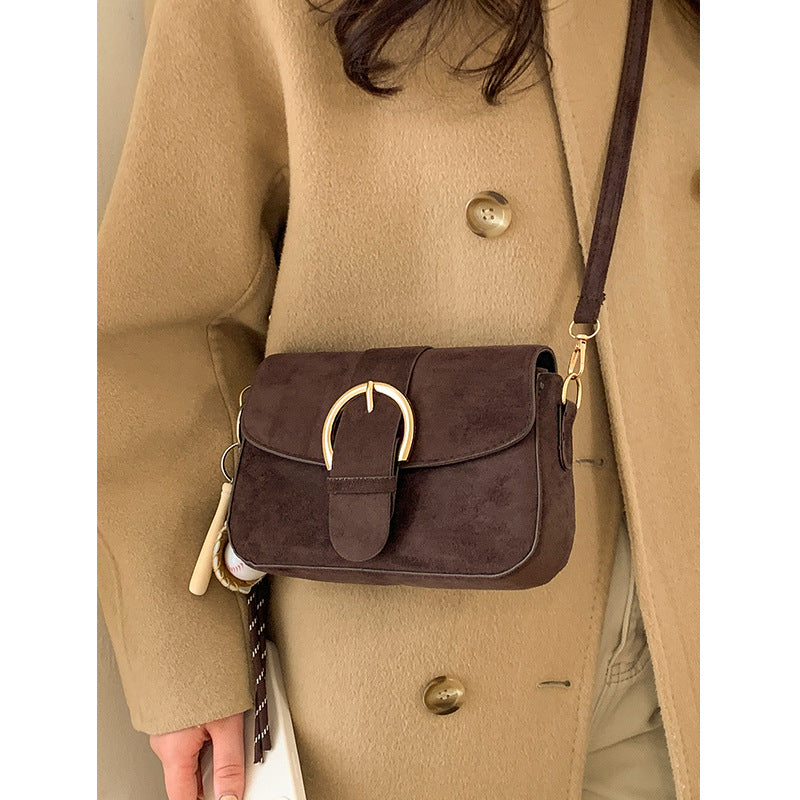 Elegant Suede Crossbody Bag