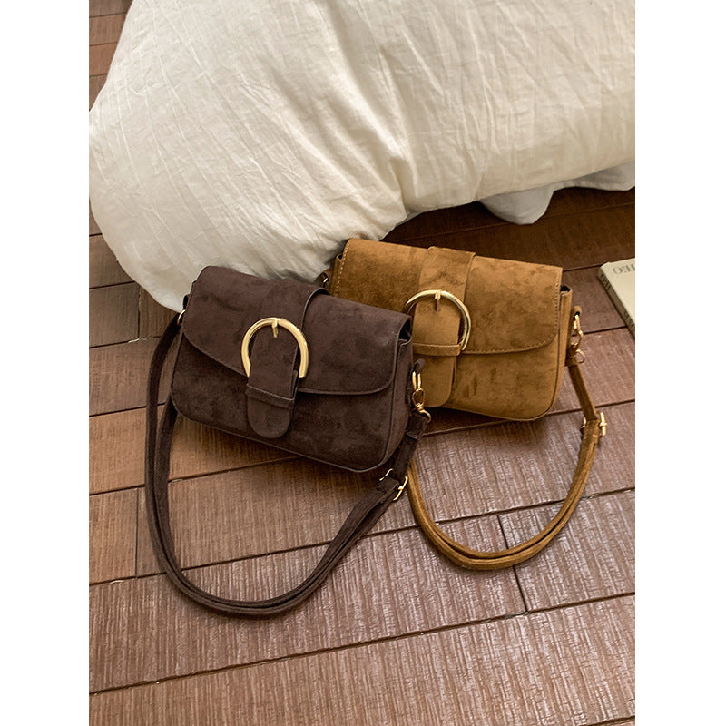 Elegant Suede Crossbody Bag