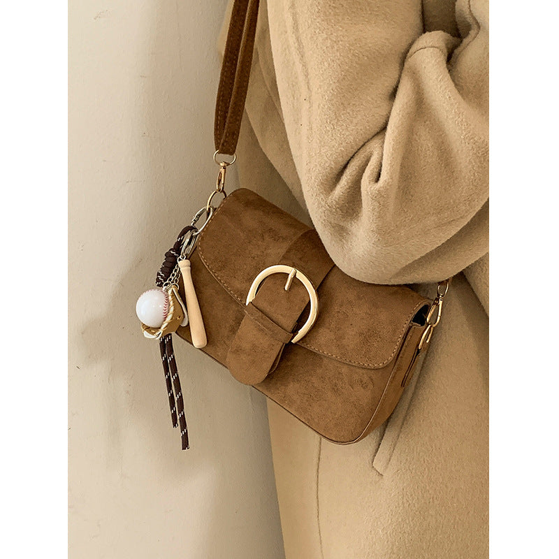 Elegant Suede Crossbody Bag