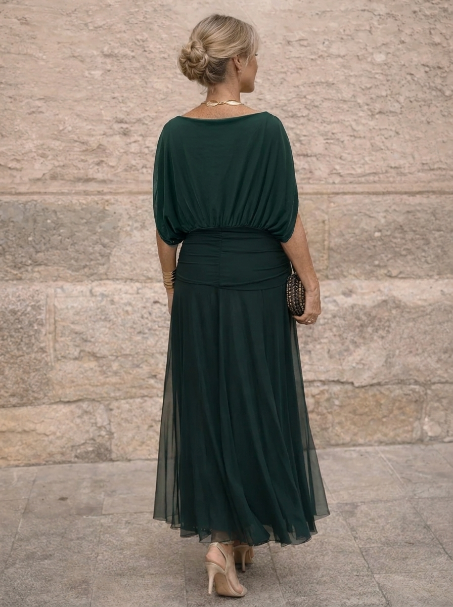 Elegant V-Neck Maxi Dress for Festive Occasions