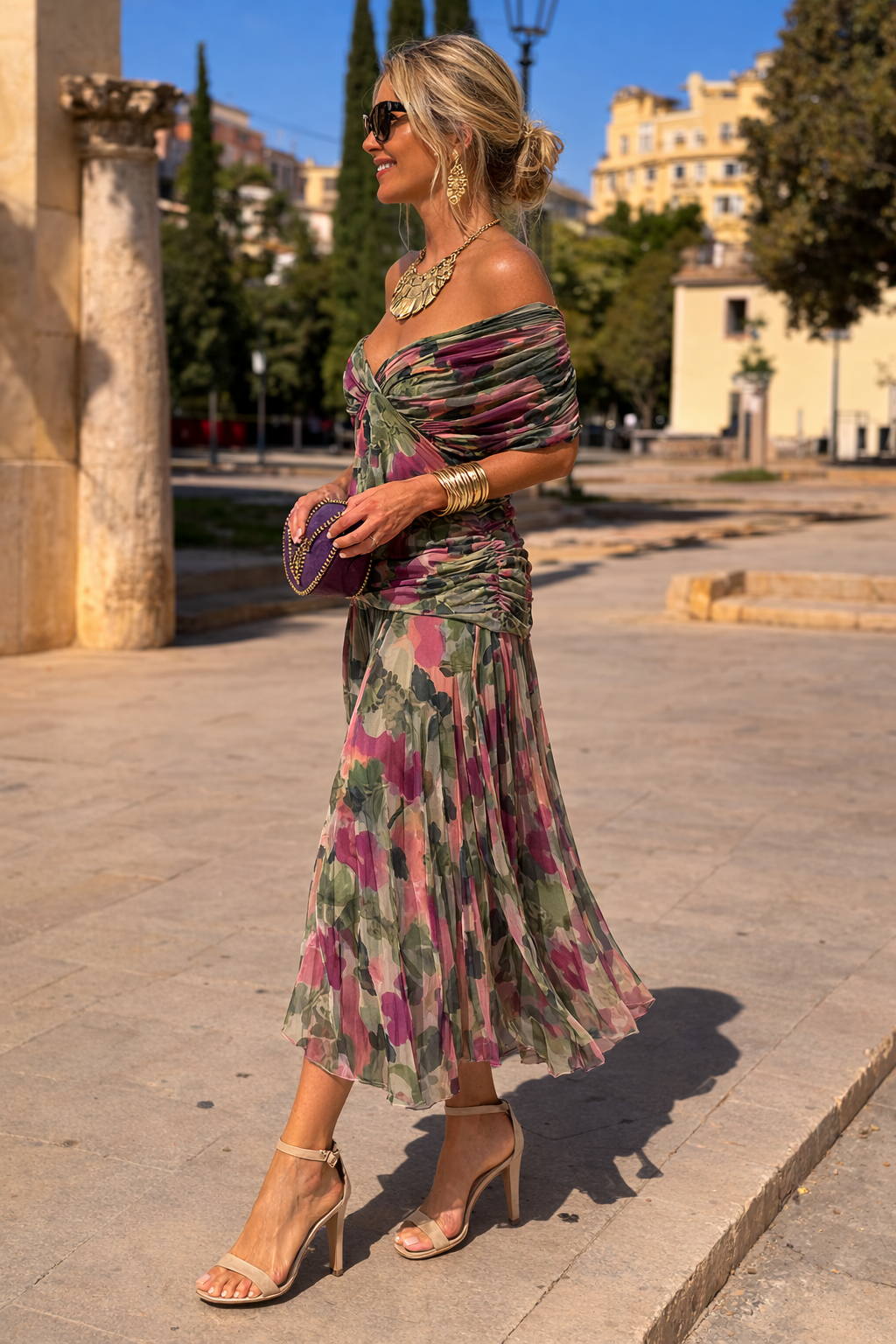 Elegant V-Neck Maxi Dress for Festive Occasions