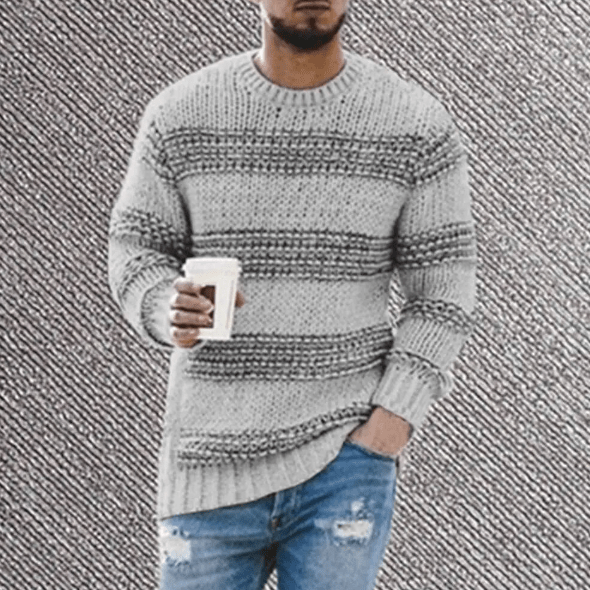 Image of Eli | Men's Striped Crew Neck Sweater