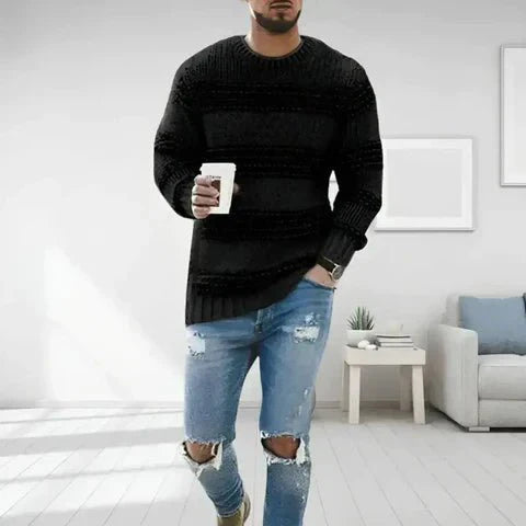 Image of Eli | Men's Striped Crew Neck Sweater