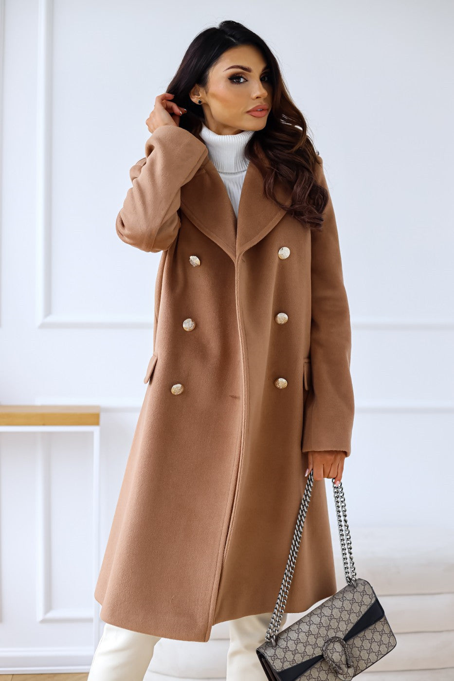 Image of Eliza | Women's Double-Breasted Long Coat