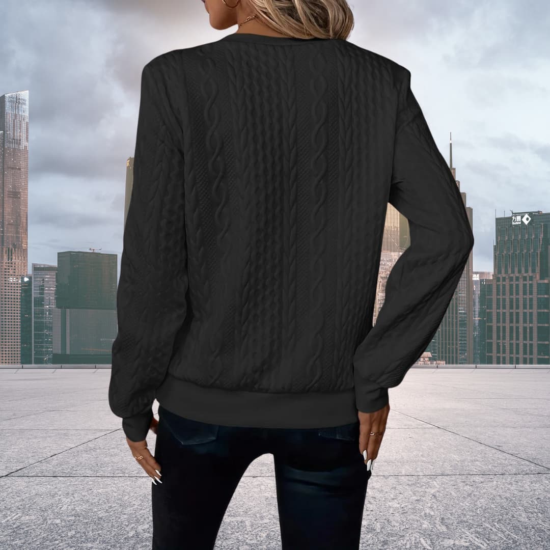 Image of Emily | Women's Cable Knit Zip Up Sweater