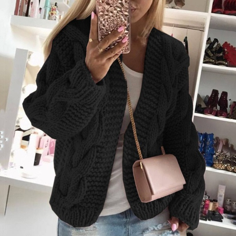 Image of Emma | Women's Oversized Cable Knit Cardigan