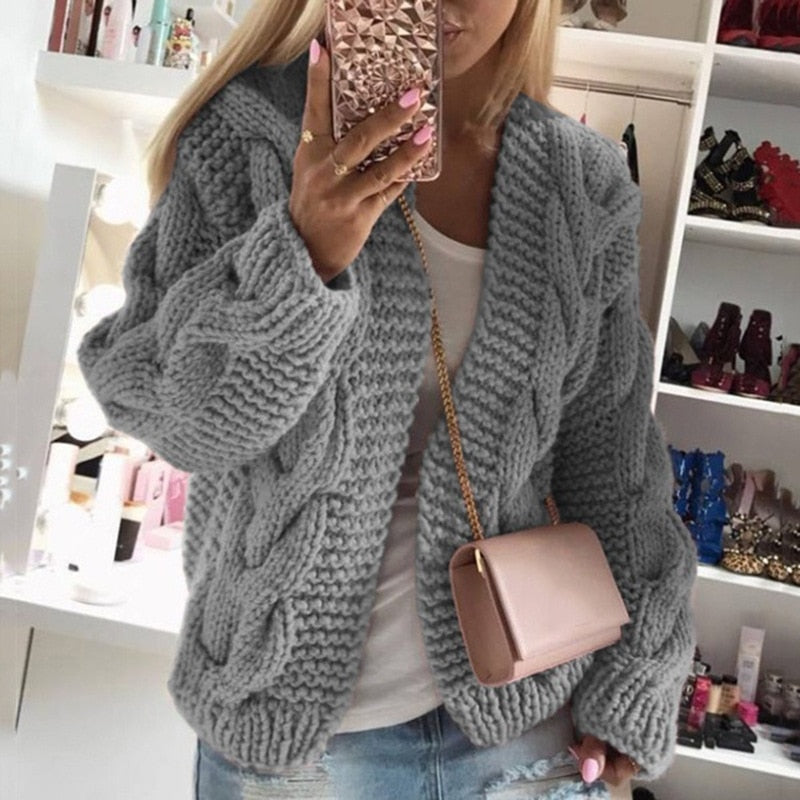 Image of Emma | Women's Oversized Cable Knit Cardigan
