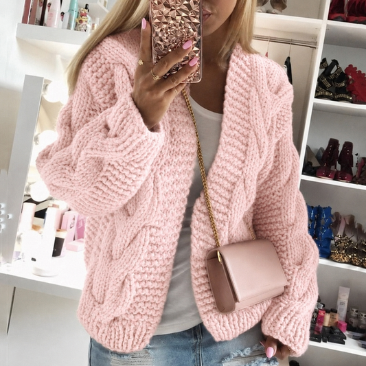Emma | Women's Oversized Cable Knit Cardigan - Image 1
