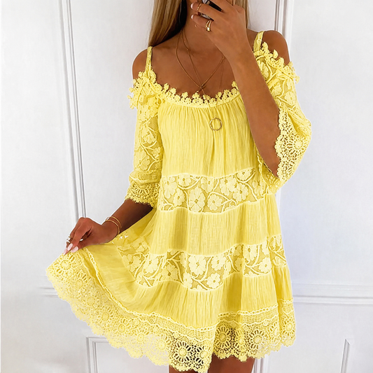 Esme | Women's Cold Shoulder Tiered Mini Dress - Image 1
