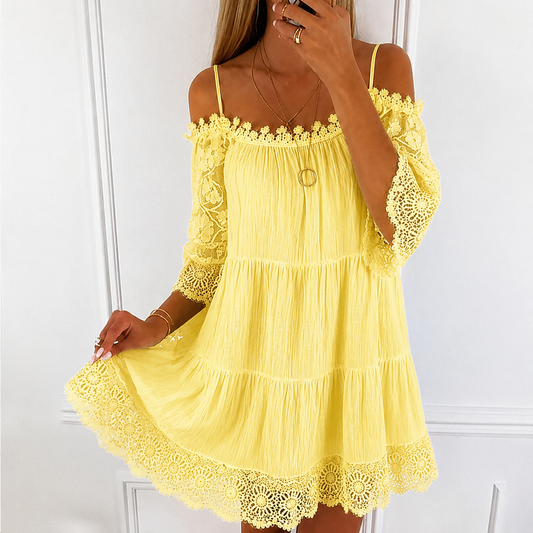 Esme | Women's Cold Shoulder Tiered Mini Dress - Image 1
