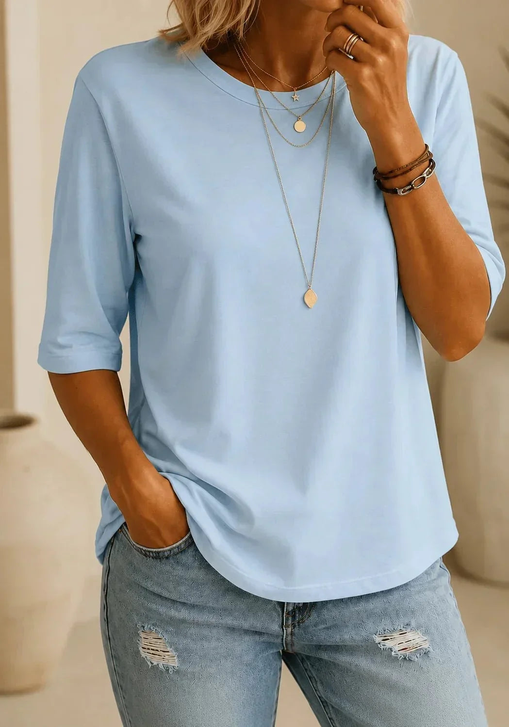 Essential Comfort T-Shirt - Classic Crew Neck Short Sleeve Basic
