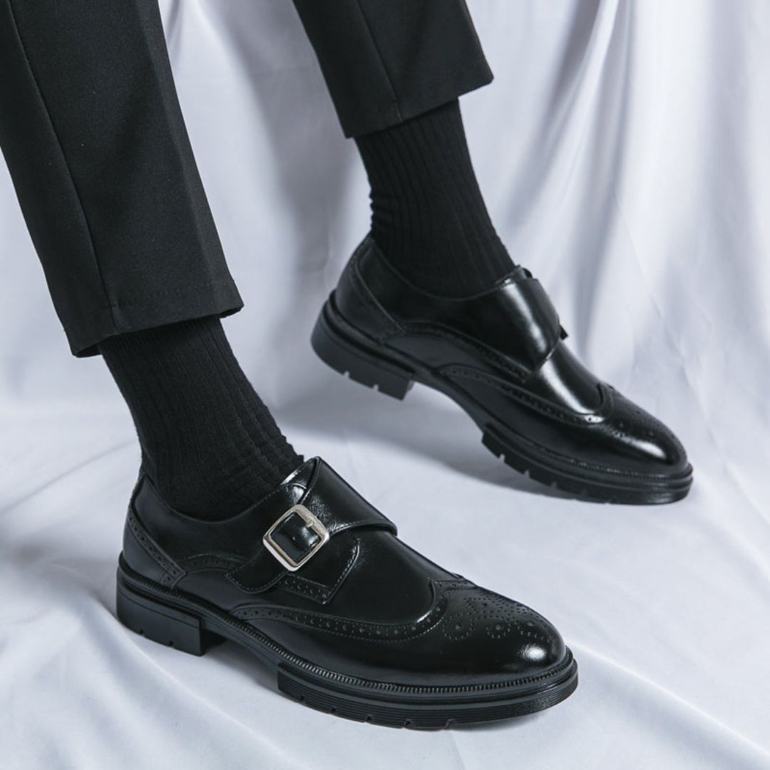 Image of Ethan | Men's Monk Strap Wingtip Dress Shoes