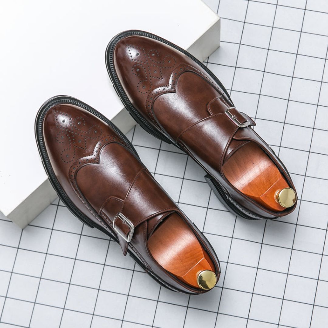 Image of Ethan | Men's Monk Strap Wingtip Dress Shoes