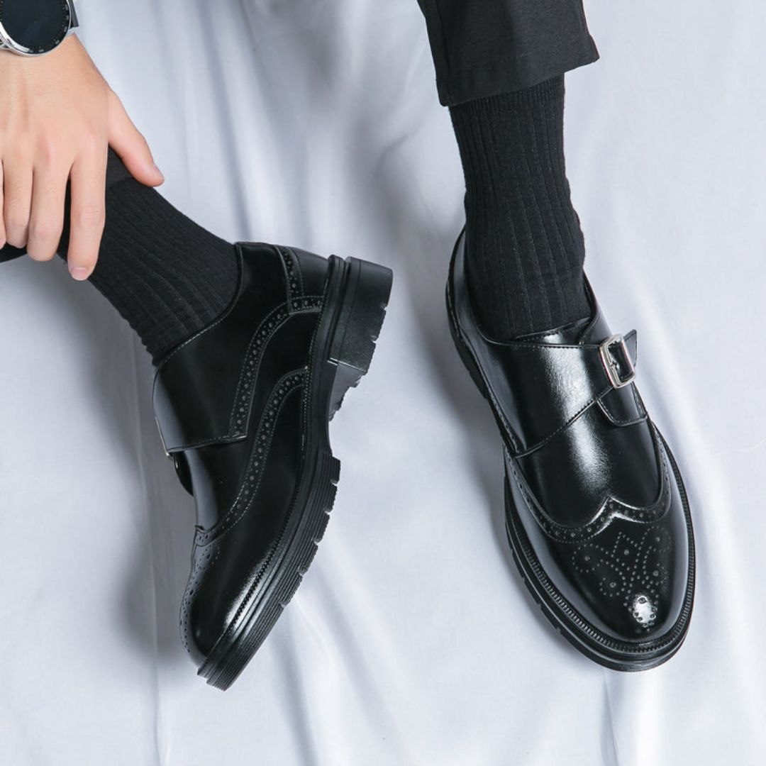 Image of Ethan | Men's Monk Strap Wingtip Dress Shoes